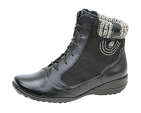 Style 601805 Trade price £56.50 - Retail £140.00 Leather upper with knitted collar. Extra wide fitting with removable insole.
