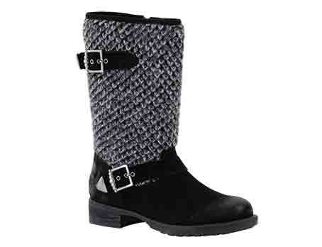 Aline 04 - Black Biker boot with stylish contrast upper materials. Trade £58.33 - RRP £140