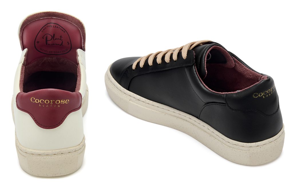 Cocorose London Kew White Black Cactus Leather Cocorose London brings stylish vegan cactus leather shoe to market